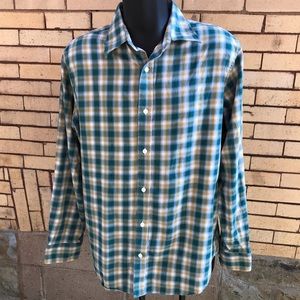 Banana Republic green and gold casual shirt